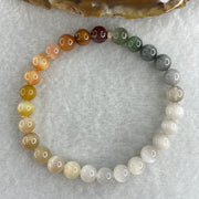 Good Grade Natural Muti Color Rabbit Hair Rutilated Quartz Beads Bracelet 11.15g 15.5cm 6.9mm 27 Beads - Huangs Jadeite and Jewelry Pte Ltd
