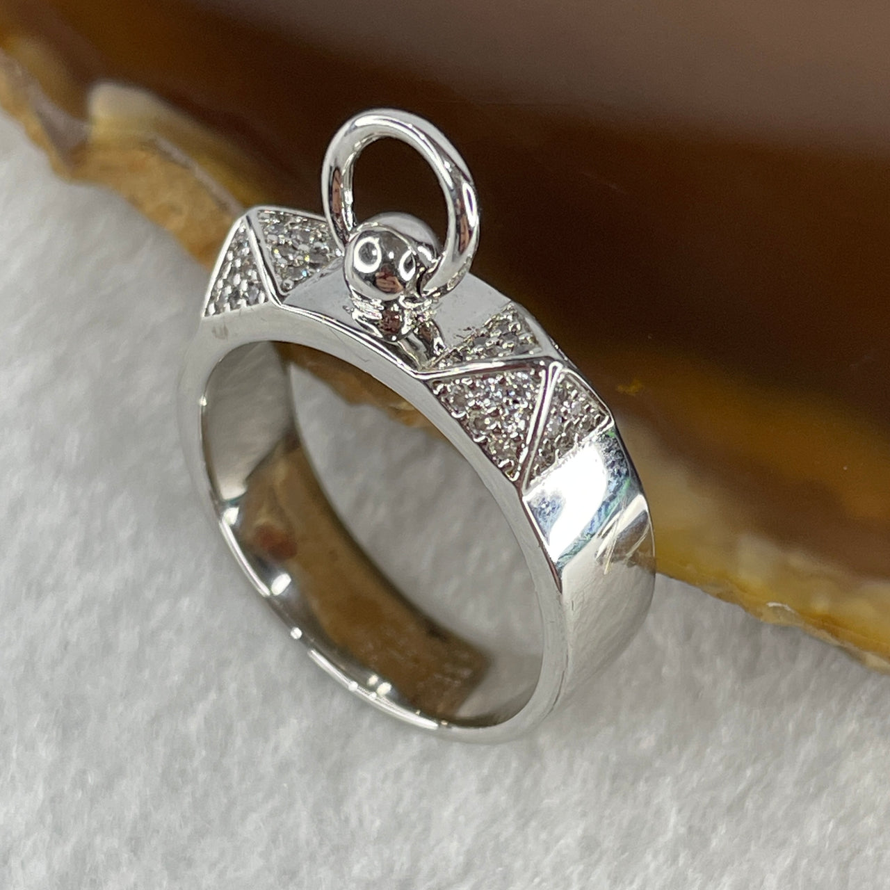 Moissanite in S925 Sliver Ring 4.71g 5.6 by 4.7mm US 7.15 HK 15.8