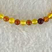 Natural Mixed Color Amber Beads Bracelet 2.50g 16.5cm 5.1mm 38 Beads - Huangs Jadeite and Jewelry Pte Ltd