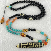 Muti Treasure with Powerful Tibetan Old Oily Agate Mix Dzi Beads Necklace (3 Eye and 9 Eye) 49.72g 60cm 56.2 by 12.8 Bead 12.3 by 8.3mm 2 Beads 8.3mm 2 Beads - Huangs Jadeite and Jewelry Pte Ltd
