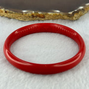 Natural Red Cinnabar Bangle with Inscription 20.10g Internal Diameter 58.0mm 10.0 by 5.9mm - Huangs Jadeite and Jewelry Pte Ltd