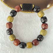 Natural Mixed Color Rose Wood Beads Bracelet 多宝珠小叶紫檀黑檀金丝楠手链 23.38g 18cm 12.2mm by 16 Beads - Huangs Jadeite and Jewelry Pte Ltd
