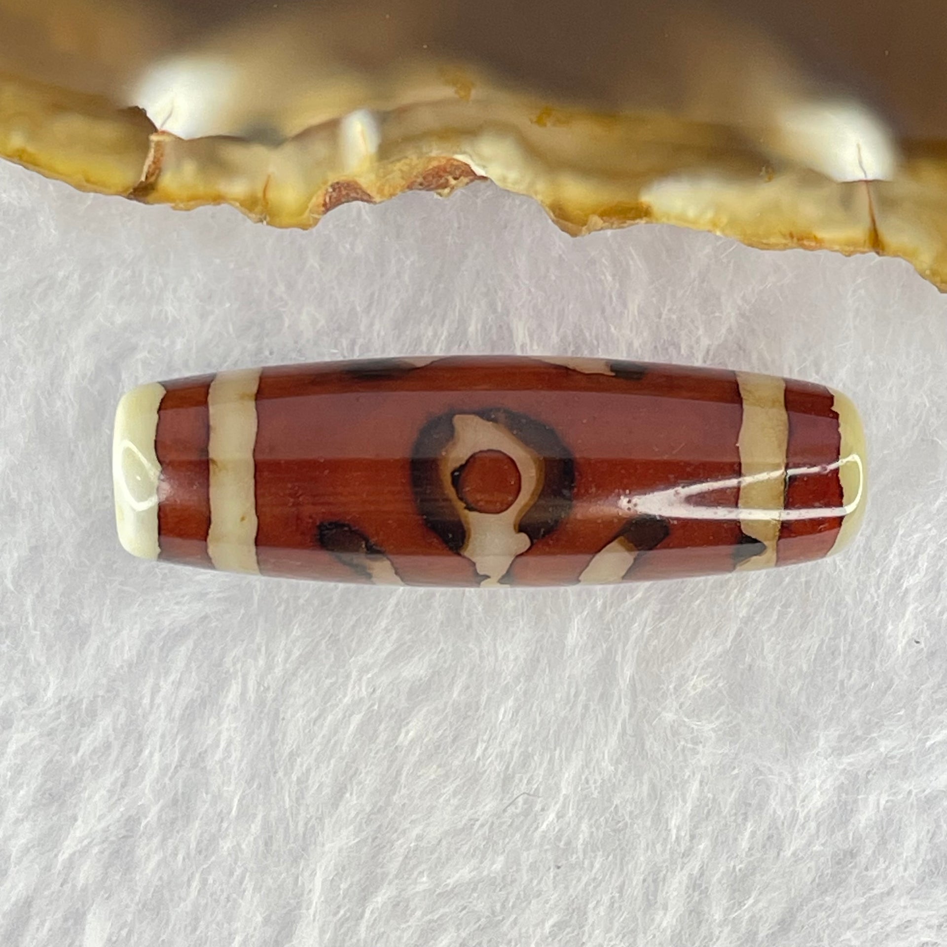 Natural Powerful Tibetan Old Oily Agate Patina Guiren Tairen Human Dzi Bead Totem Amulet Heavenly Master (Tian Zhu) 贵人天诛 8.47g 37.5 by 12.0mm - Huangs Jadeite and Jewelry Pte Ltd