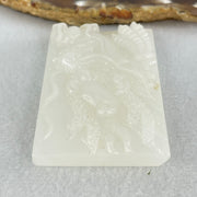Natural White Nephrite Dragon Pendant 48.48g 57.4 by 39.5 by 11.4mm - Huangs Jadeite and Jewelry Pte Ltd