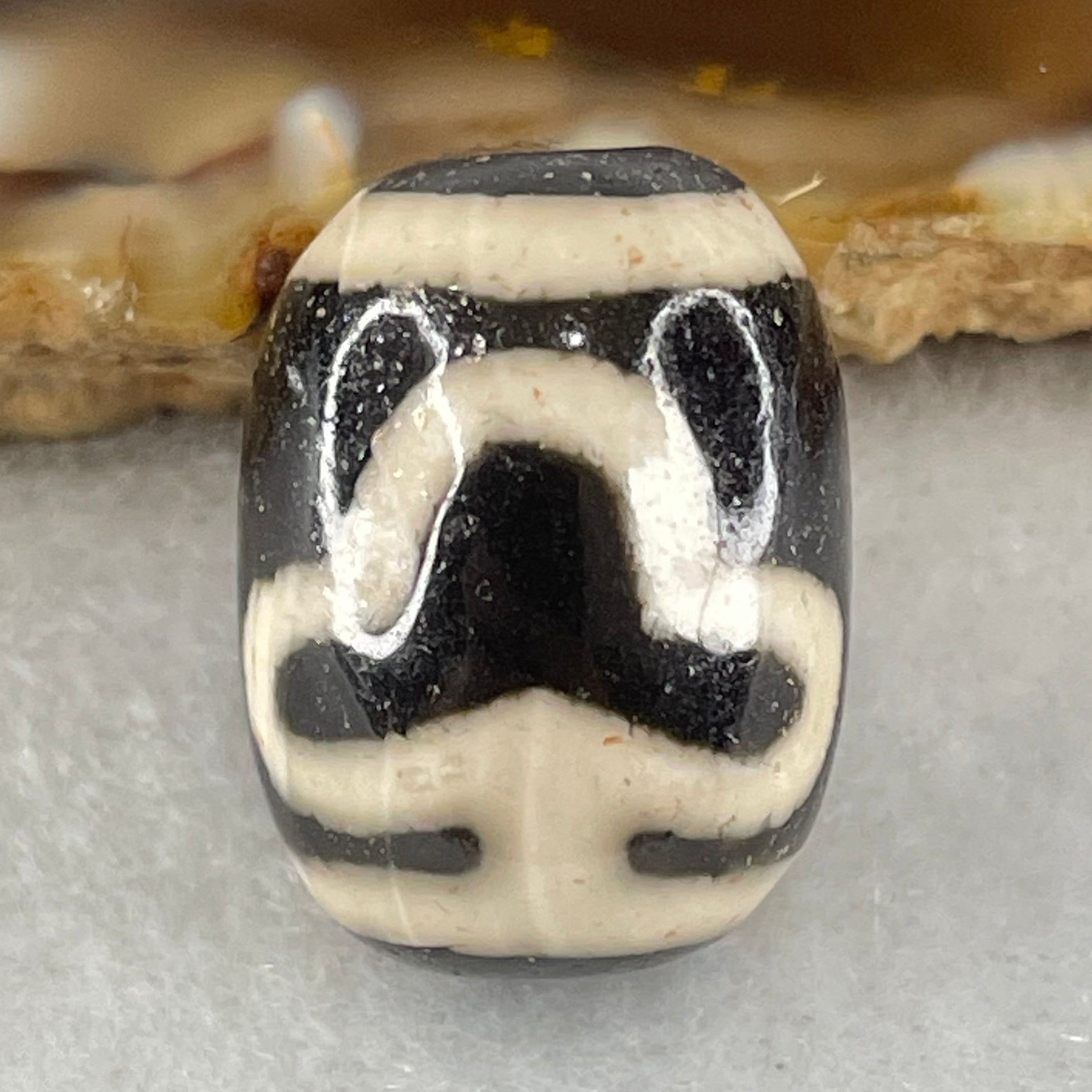 Natural Powerful Tibetan Old Oily Agate Double Bodhi Tree Dzi Bead Heavenly Master (Tian Zhu) 菩提树天珠 4.64g 17.5 by 13.2mm - Huangs Jadeite and Jewelry Pte Ltd