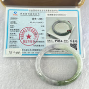 Type A Lavender with Green and Wuji Grey Piao Hua Jadeite Bangle Internal Diameter 55.5mm 41.59g 12.0 by 7.3mm (External Line) - Huangs Jadeite and Jewelry Pte Ltd