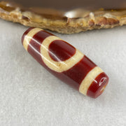 Natural Powerful Tibetan Old Oily Red White Agate One Eye Earth Element Dzi Bead Heavenly Master (Tian Zhu) 一眼土元素天珠 10.65g 38.0 by 13.3mm - Huangs Jadeite and Jewelry Pte Ltd