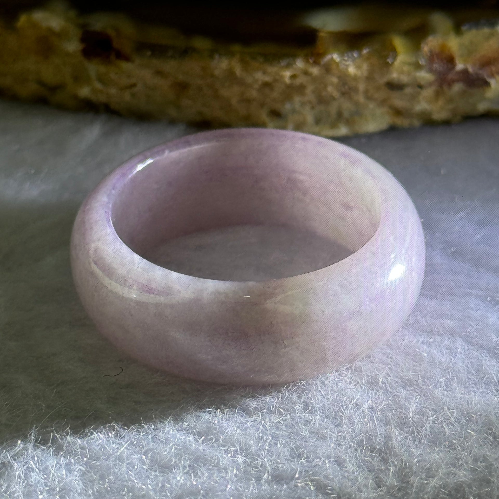 Type A Lavender Jadeite Ring 5.63g 8.4 by 3.6mm US9.5 HK21 - Huangs Jadeite and Jewelry Pte Ltd