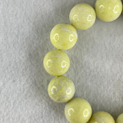 Natural Green Serpentine Jade Beads Bracelet 天然黄山玉手链 54.12g 15cm 14.1mm 14 Beads - Huangs Jadeite and Jewelry Pte Ltd