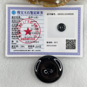 Type A Opaque Black Omphacite Jadeite Ping An Kou Donut Pendant 20.70g 33.0 by 8.9mm - Huangs Jadeite and Jewelry Pte Ltd