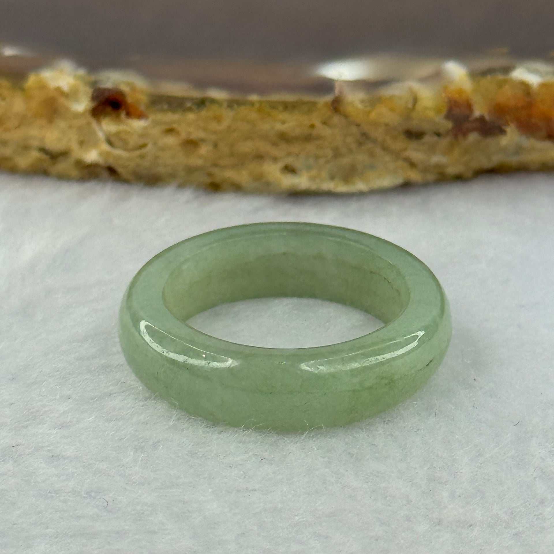 Type A Medium Green Jadeite Ring 3.64g 6.1 by 3.5mm US7/HK15.5 (External Line) - Huangs Jadeite and Jewelry Pte Ltd