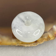 Type A Semi Icy Light Lavender With Wuji Grey Spots Jadeite Ping An Kou Charm/Pendant 2.77g 14.2 by 6.8mm - Huangs Jadeite and Jewelry Pte Ltd