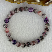 Natural Super 7 Beads Bracelet 12.81g 15cm 7.3mm 25 Beads - Huangs Jadeite and Jewelry Pte Ltd