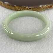 Natural Type A Light Apple Green Jadeite Oval Bangle 32.89g Inner Diameter 55.1mm Thickness 9.9 by 6.8mm (Close to Perfect) - Huangs Jadeite and Jewelry Pte Ltd