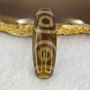 Natural Powerful Tibetan Old Oily Agate 3 Eyes Dzi Bead Heavenly Master (Tian Zhu) 三眼天诛 9.77g 38.1 by 13.0mm - Huangs Jadeite and Jewelry Pte Ltd