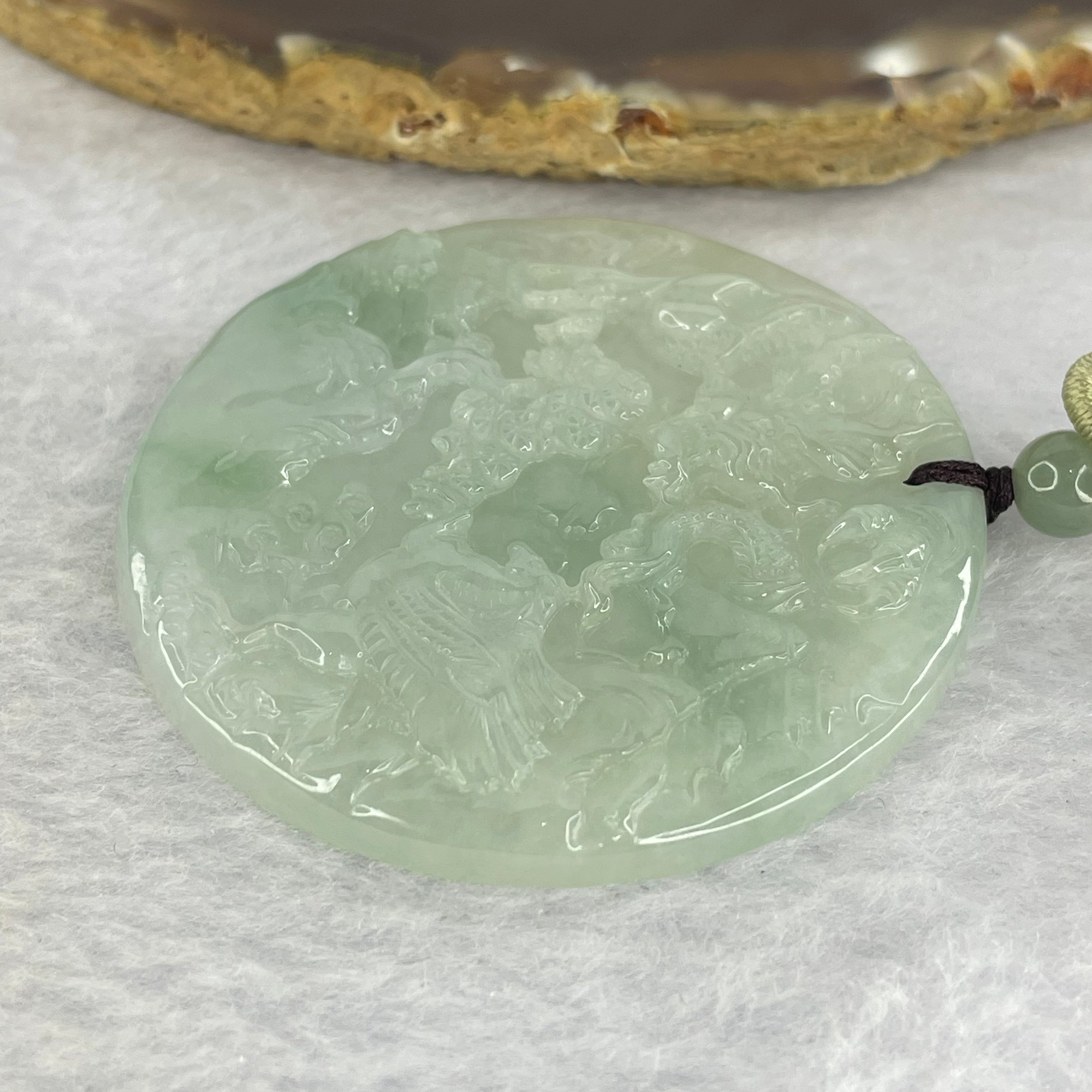 中国古玩 唐物 緑砡石 翡翠 馬 置物 一対 時代物 極上品 初だし