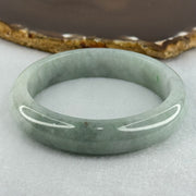 Type A Light Blueish Green Jadeite Bangle Internal Diameter 58.2mm 66.76g 14.3 by 8.9mm (Slight Internal Lines) - Huangs Jadeite and Jewelry Pte Ltd
