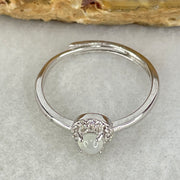 Type A Semi Icy Lavender Cabochon Jadeite in S925 Sliver Ring (Adjustable Size) 1.26g 3.5 by 3.0mm - Huangs Jadeite and Jewelry Pte Ltd