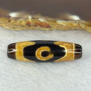 Natural Powerful Tibetan Old Oily Agate 3 Eyes Dzi Bead Heavenly Master (Tian Zhu) 三眼天诛 7.02g 37.7 by 11.3mm - Huangs Jadeite and Jewelry Pte Ltd