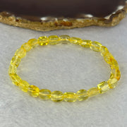 Natural Amber Pebble Shape Bracelet 天然琥珀手链 4.22g 16.5cm 6.4mm 25 Beads - Huangs Jadeite and Jewelry Pte Ltd