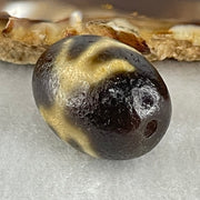 Natural Powerful Tibetan Old Oily Agate Patina Guiren Tairen Human Dzi Bead Totem Amulet Heavenly Master (Tian Zhu) 贵人天诛 8.24g 21.0 by 16.9mm - Huangs Jadeite and Jewelry Pte Ltd