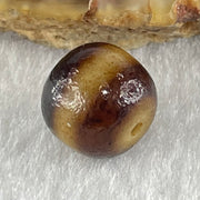 Natural Powerful Tibetan Old Oily Agate 1 Line Dzi Bead Heavenly Master (Tian Zhu) 1.89g 10.1 by 11.1mm - Huangs Jadeite and Jewelry Pte Ltd