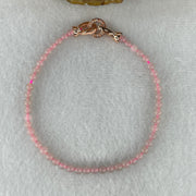 Natural Type A Semi-Icy Pink Jadeite Bracelet | 16cm Tailored 3.8mm Round Genuine Pink Jade Bead Strand with Rose Gold Clasp (5.33g 49 Beads) - Huangs Jadeite and Jewelry Pte Ltd