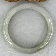 Type A Green Patches with Faint Pinkish Lavender Jadeite Bangle Internal Diameter 56.6mm 59.85g 14.1 by 8.4mm (External Lines) - Huangs Jadeite and Jewelry Pte Ltd