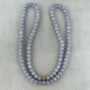 Type A Full Lavender Jadeite Beads Necklace 57.21g 66cm 7.0mm 98 Beads - Huangs Jadeite and Jewelry Pte Ltd