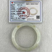 Certified Type A Light Green with Yellowish Spot Jadeite Bangle Internal Diameter 53.1mm 50.30g 12.2 by 8.1mm ( Close to Perfect ) - Huangs Jadeite and Jewelry Pte Ltd