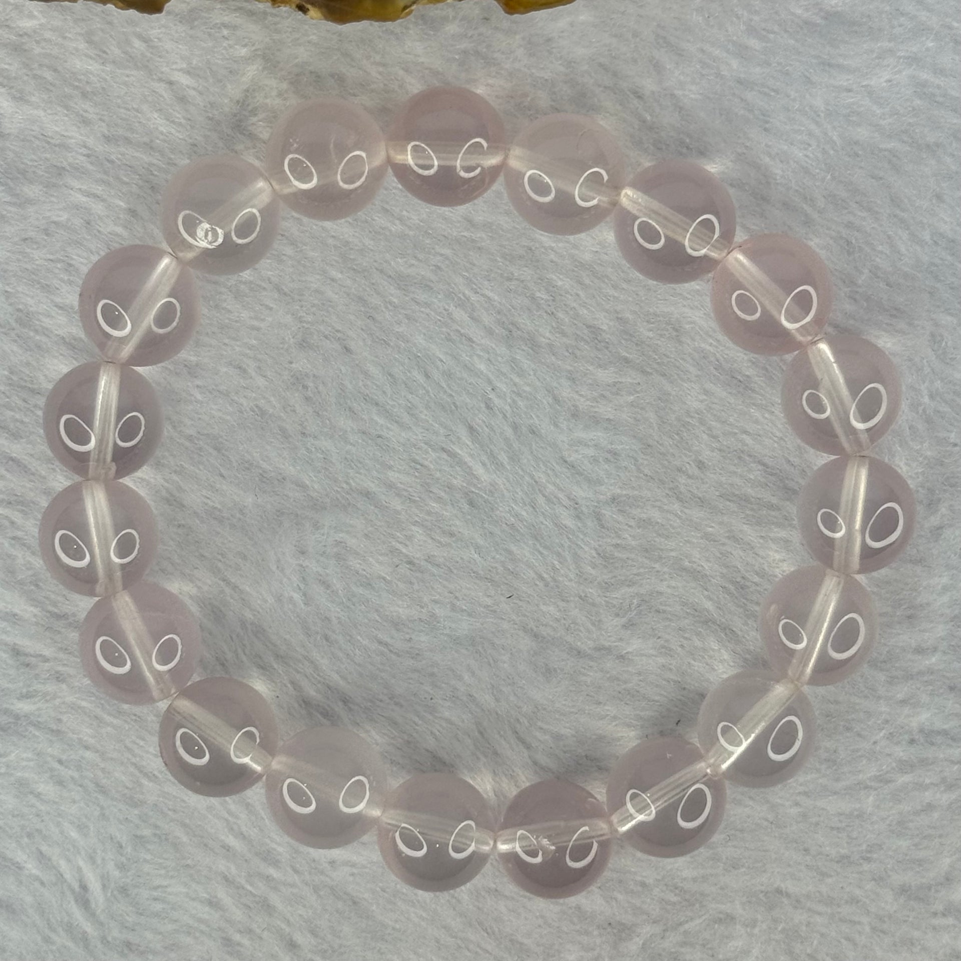 Natural Rose Quartz Beads Bracelet 天然玫瑰石英珠手链 26.55g 16cm 10.1mm 19 Beads - Huangs Jadeite and Jewelry Pte Ltd