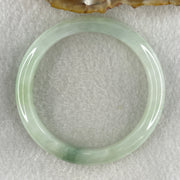 Natural Type A Jelly Full Light Green with Blueish Green Piao Hua Flora Jadeite Bangle 36.05g Inner Diameter 52.1mm 9.8 by 8.8mm (Very Slight Internal Lines) - Huangs Jadeite and Jewelry Pte Ltd