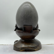 Natural Deep Purple Amethyst Egg with Wooden Stand Display Total Weight 4,534.1g 160.0 by 160.0 by 270.0mm - Huangs Jadeite and Jewelry Pte Ltd