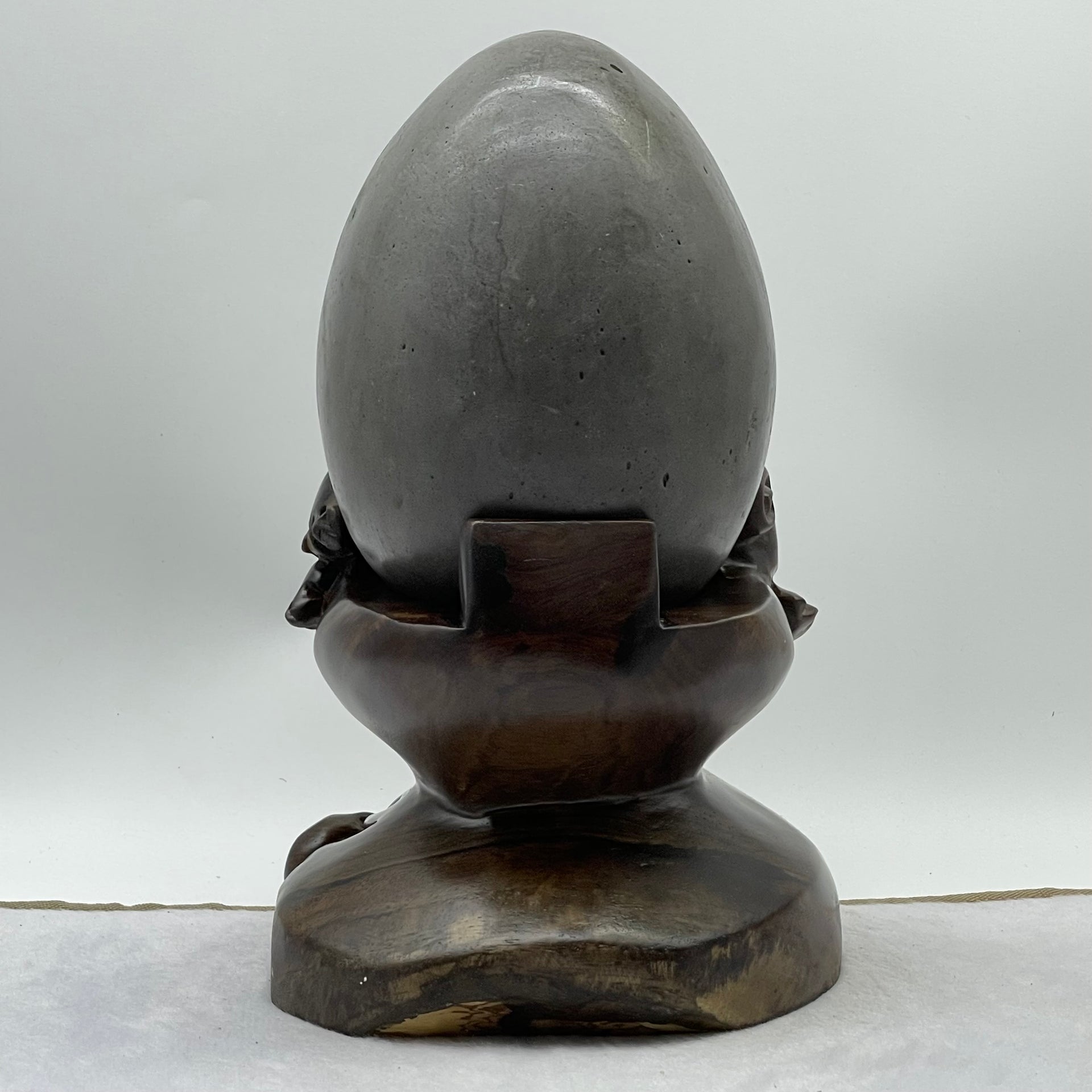 Natural Deep Purple Amethyst Egg with Wooden Stand Display Total Weight 4,534.1g 160.0 by 160.0 by 270.0mm - Huangs Jadeite and Jewelry Pte Ltd