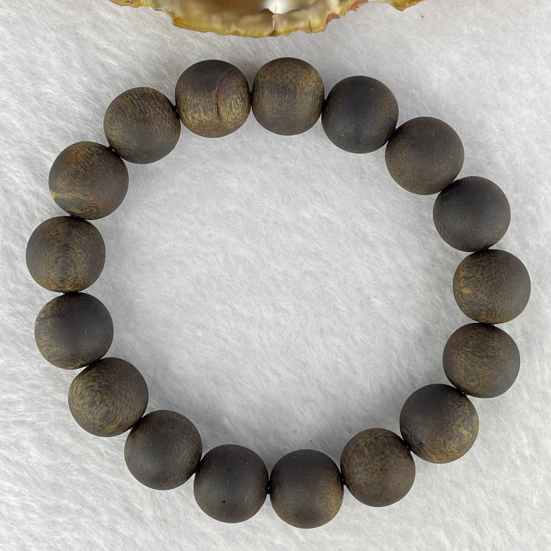 Rare Very Very High End Very Old Wild Vietnam Qi Nan Sinking Type Agarwood Beads Bracelet 罕见非常高端非常古老野生越南奇南沉沉型沉香珠手链 19.19g 19cm 12.8mm 17 Beads - Huangs Jadeite and Jewelry Pte Ltd