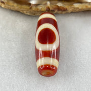 Natural Powerful Tibetan Old Oily Red White Agate One Eye Fire Sign Dzi Bead Heavenly Master (Tian Zhu) 一眼火天珠 10.31g 37.7 by 13.3mm - Huangs Jadeite and Jewelry Pte Ltd
