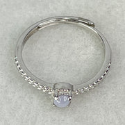 Type A Lavender Cabochon Jadeite in S925 Sliver Ring (Adjustable Size) 1.15g 3.0 by 2.0mm - Huangs Jadeite and Jewelry Pte Ltd