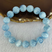 Natural Aquamarine Beads Bracelet 48.08g 18.5cm 12.8mm 17 Beads - Huangs Jadeite and Jewelry Pte Ltd