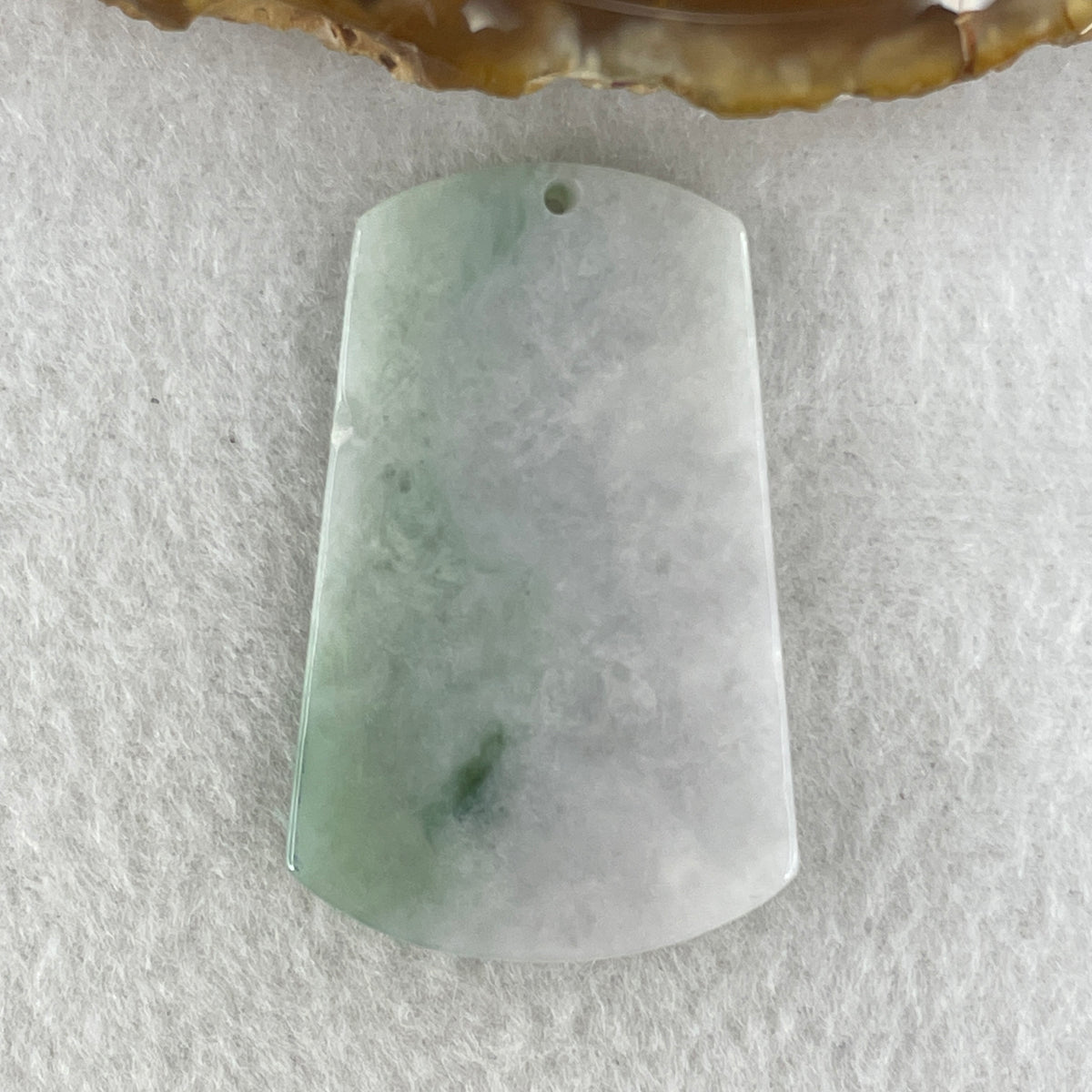 Natural Type A Faint Lavender with Green Jadeite Wu Shi Pai Pendant | Peace Plaque Talisman (14.38g | 45.9 x 29.5 x 3.9mm | Slight Rough) - Huangs Jadeite and Jewelry Pte Ltd