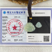 Type A Icy Faint Green Jadeite Milo Buddha Pendant 3.01g 22.4 by 27.1 by 6.0mm - Huangs Jadeite and Jewelry Pte Ltd