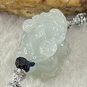 Type A Faint Lavender with Wuji Black Grey Jadeite Male Pixiu String Bracelet 5.37g 13cm 18.0 by 12.2 by 10.6mm - Huangs Jadeite and Jewelry Pte Ltd