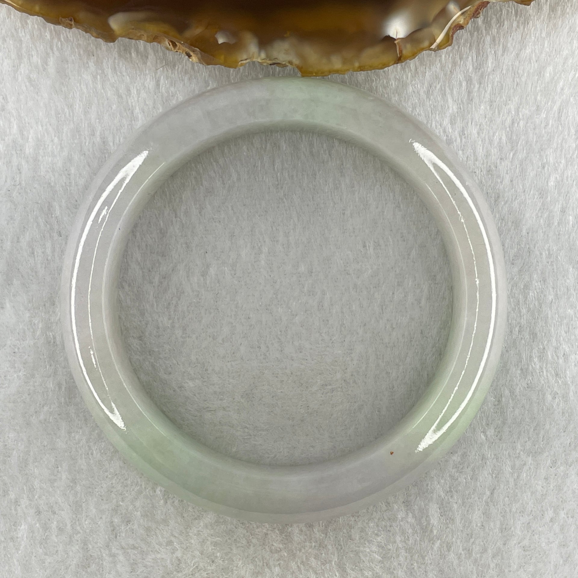 Natural Type A Jelly Light Lavender Light Green Jadeite Bangle 57.44g Inner Diameter 52.8mm 13.9 by 8.4mm (Slight External Line) - Huangs Jadeite and Jewelry Pte Ltd