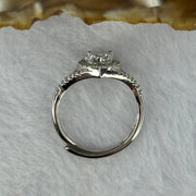 Cubic Zirconia in S925 Sliver Ring (Adjustable Size) 2.56g 6.8 by 6.5 by 3.9mm - Huangs Jadeite and Jewelry Pte Ltd