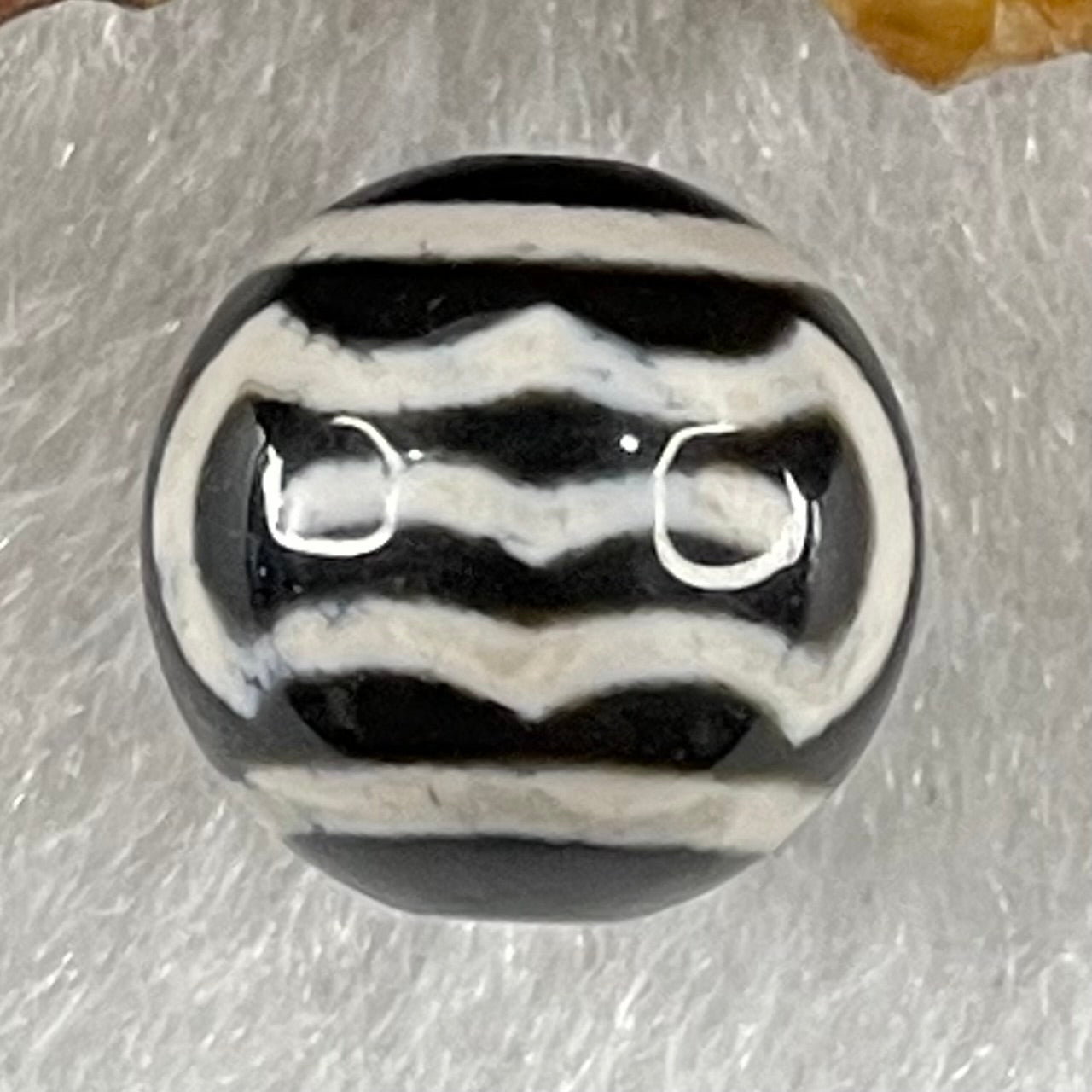 Natural Powerful Tibetan Old Oily Agate Garuda Dzi Bead Heavenly Master (Tian Zhu) 1.43g 10.0 by 10.4mm - Huangs Jadeite and Jewelry Pte Ltd