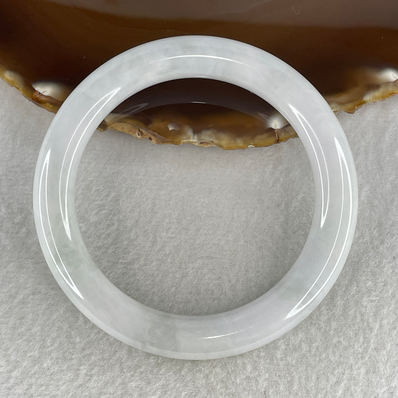 Natural Type A Translucent Multicolor Jadeite Bangle | 58.3mm Faint Blueish-Green & Faint Lavender | Slight Internal Lines "Chun Dai Cai" Wrist Heirloom (57.56g 9.9x10.2mm)