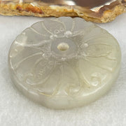 Antique Natural Greyish Lavender Nephrite Ping An Kou Donut Pendant 64.41g 58.5 by 14.0mm - Huangs Jadeite and Jewelry Pte Ltd