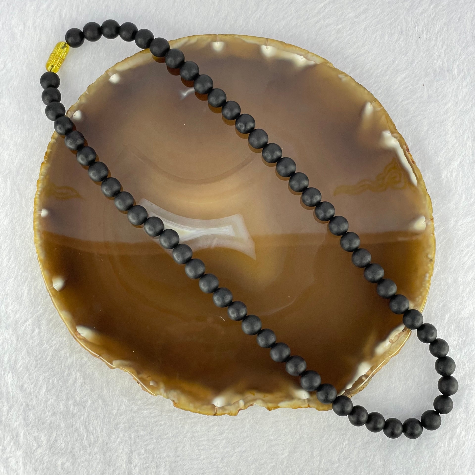 Special Natural Old Black King Amber Beads Necklace 特一天然老黑王琥珀项链 15.94g 45cm  8.0mm 59 Beads - Huangs Jadeite and Jewelry Pte Ltd