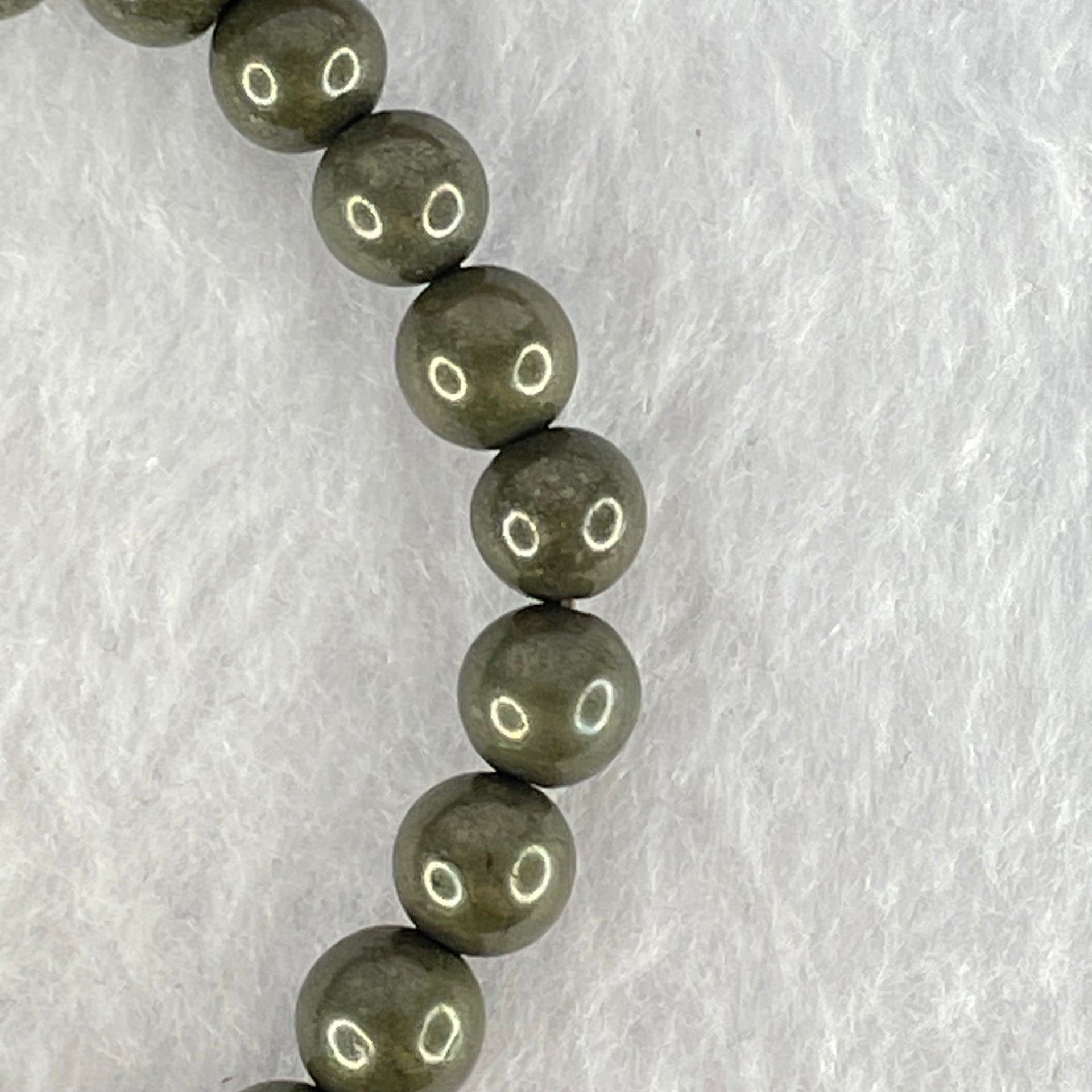 Natural Pyrite Beads Bracelet 天然黄铁矿手链 13.76g 13cm 6.4mm 25 Beads - Huangs Jadeite and Jewelry Pte Ltd