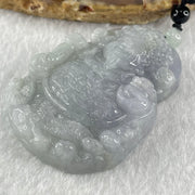 Type A Lavender and Light Blueish Green Jadeite Cai Shen Ye God Of Fortune Pendant 53.7g 53.0 by 37.4 by 12.3mm - Huangs Jadeite and Jewelry Pte Ltd