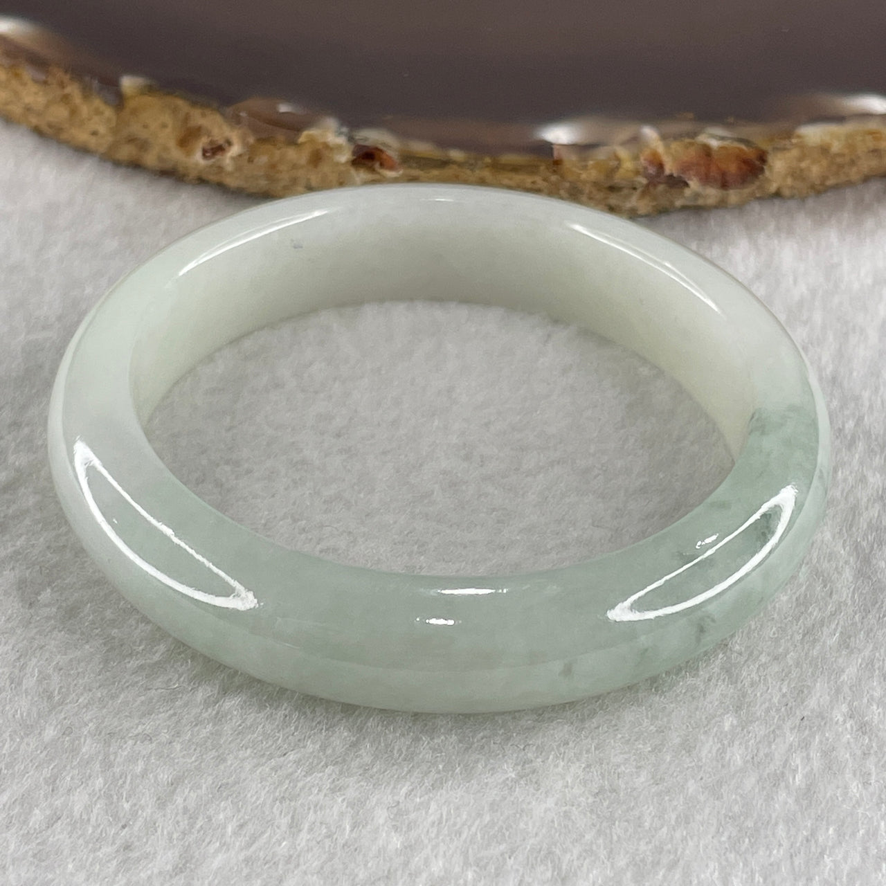 Certified Type A Light Green with Green Piao Hua Jadeite Bangle Internal Diameter 50.6mm 40.98g 11.2 by 7.6mm (Close to Perfect ) - Huangs Jadeite and Jewelry Pte Ltd